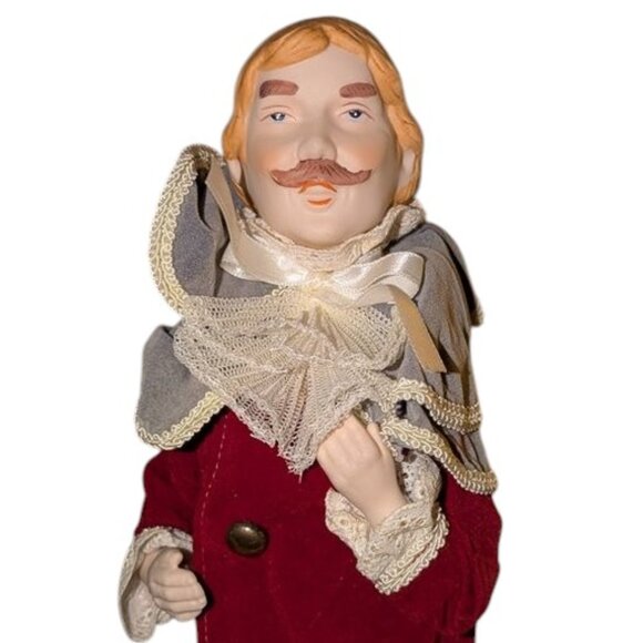 Vintage Victorian Elegant Man Dickens Christmas Carol Porcelain Tree Topper - Picture 2 of 6